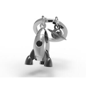 Metalmorphose 3D Space Rocket Ship Keychain
